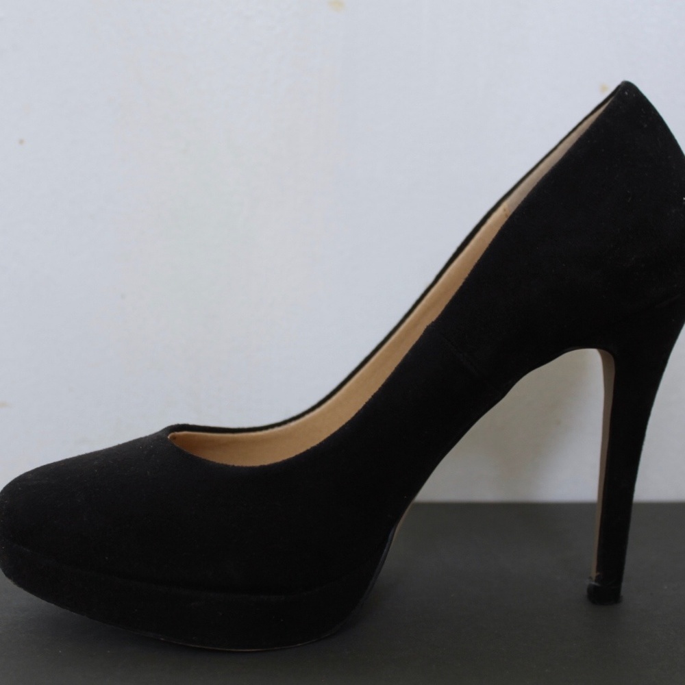 H&M • Black heels faux suede | platform | 3.5 inch - Picture 4 of 7